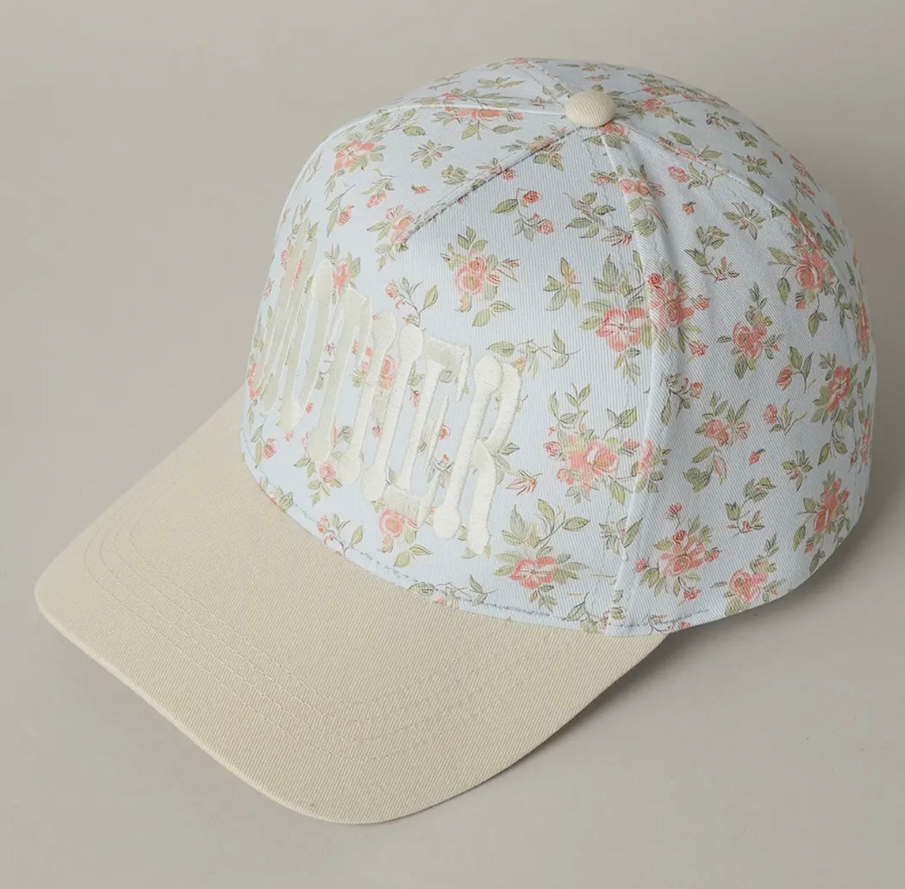 Blue Floral Mother Hat