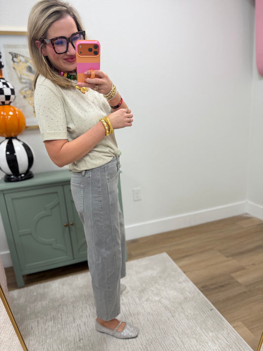 Sleet Barrel Leg Color Denim Pants