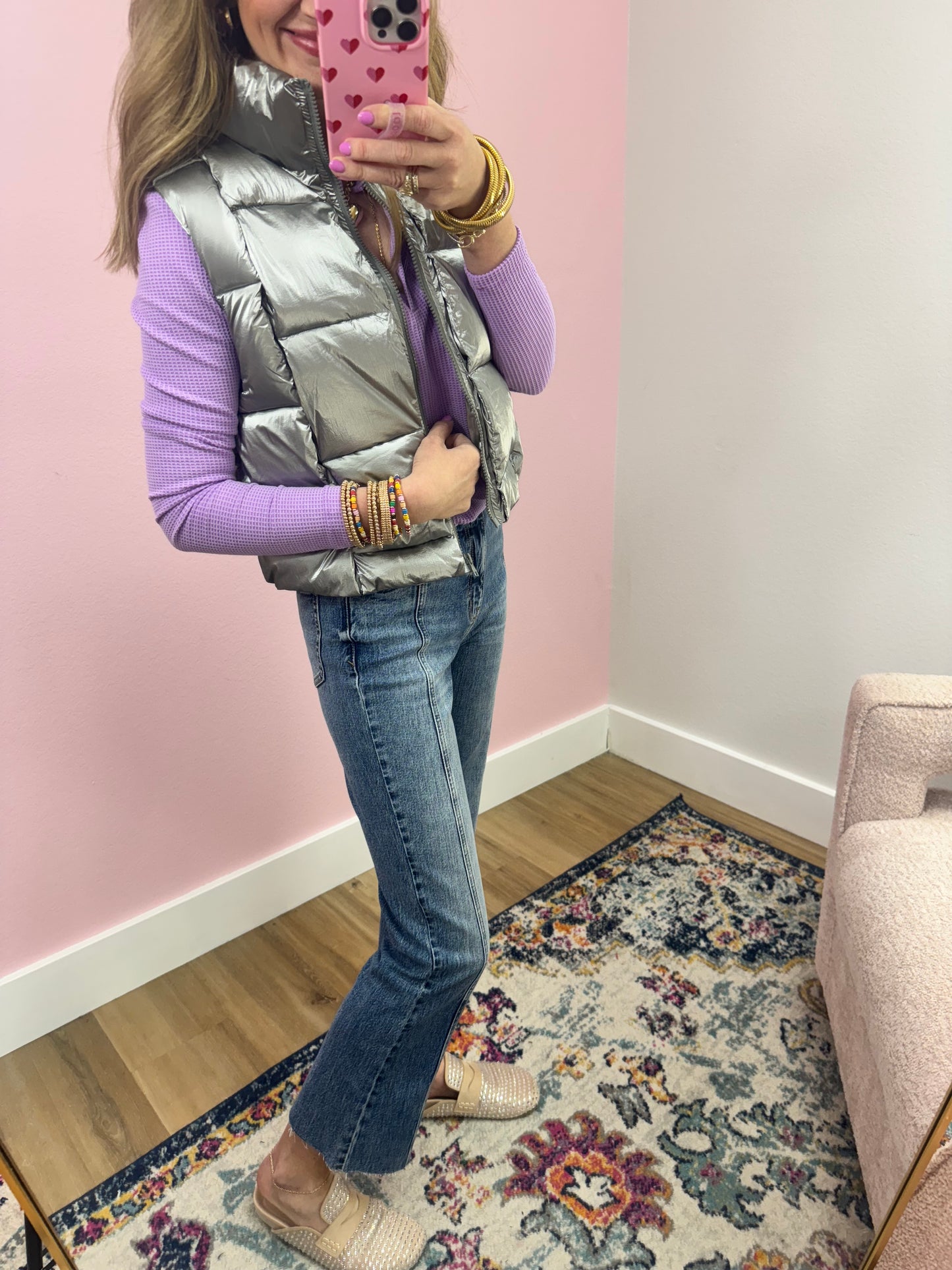 Daze High Rise Crop Flare with Seams (Shy Girl) FS