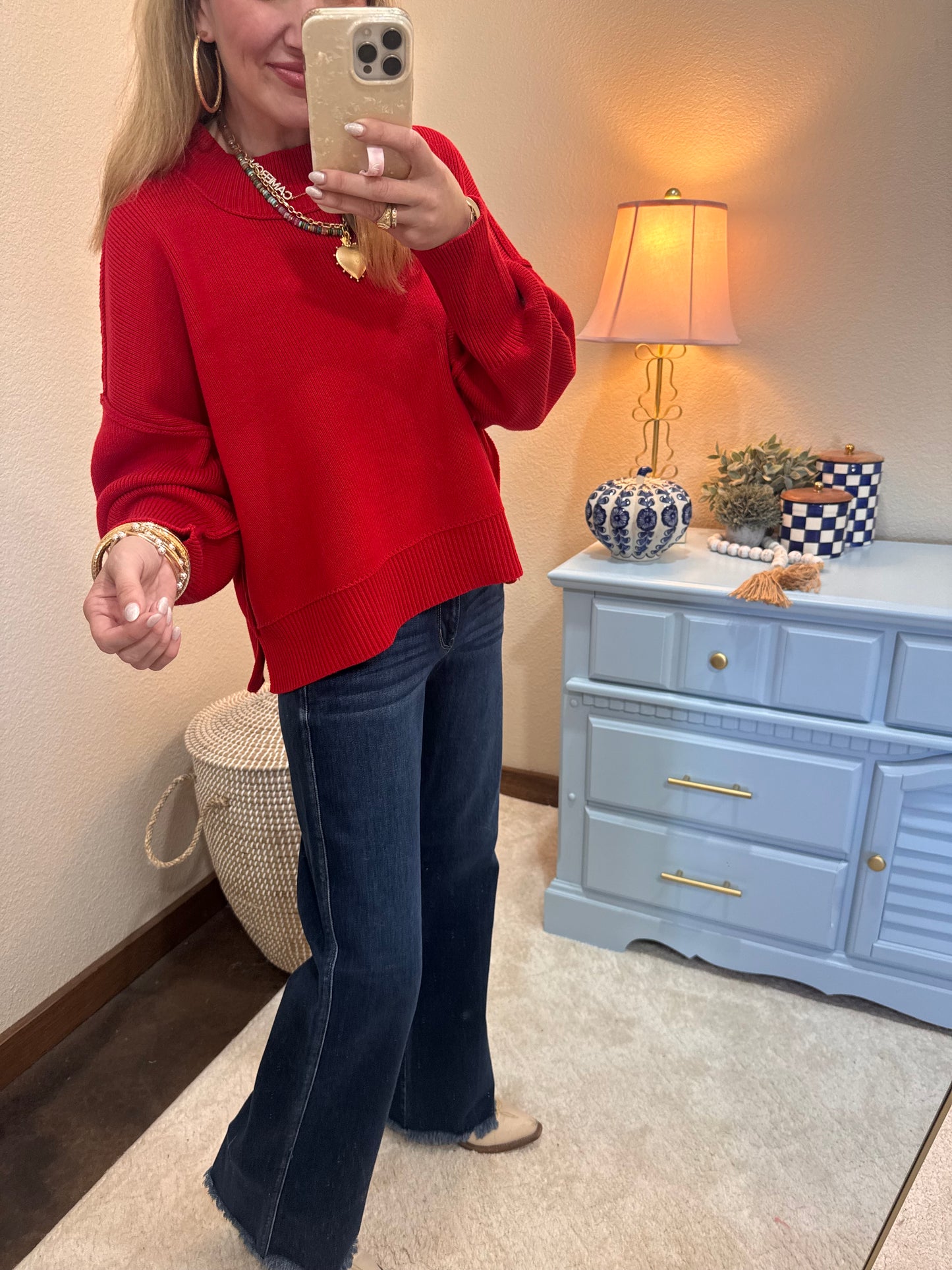 Ruby Waist Length Mock Neck Sweater