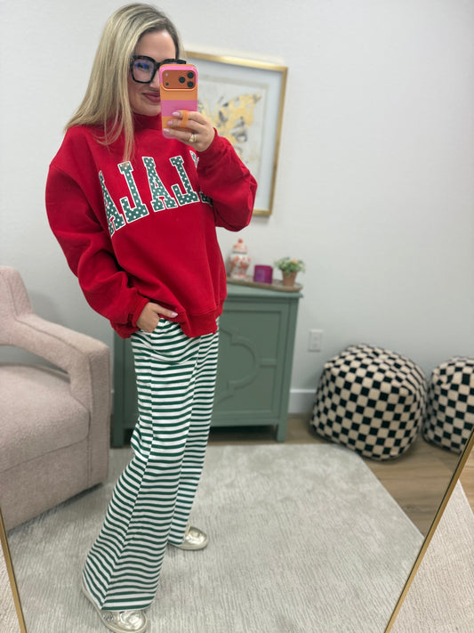 "FALALA" Polka Dot Patch Mock Neck
