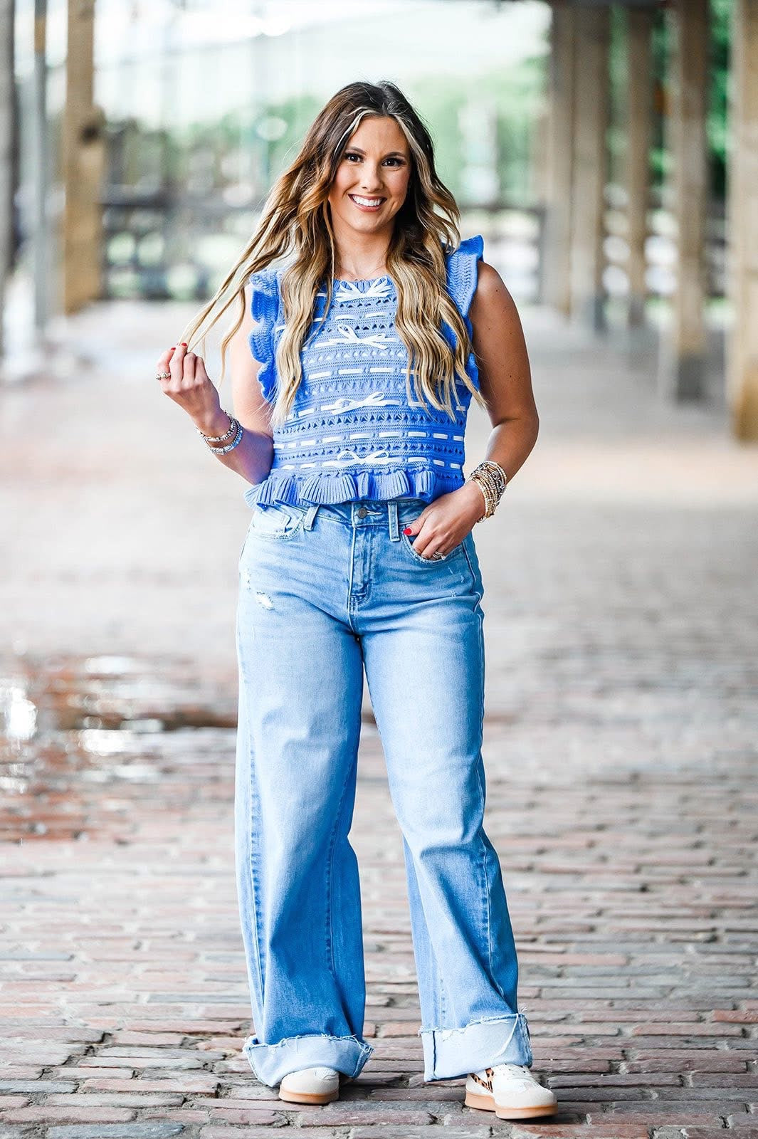 Heather Welper Collection- High Rise Extreme Wide Raw Hem Jean