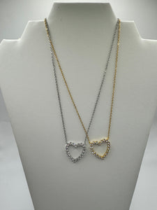 Diamond Heart Necklace (Silver and Gold!)