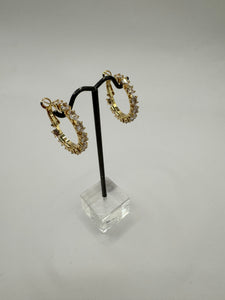 Oblong Diamond Hoops (silver and gold)
