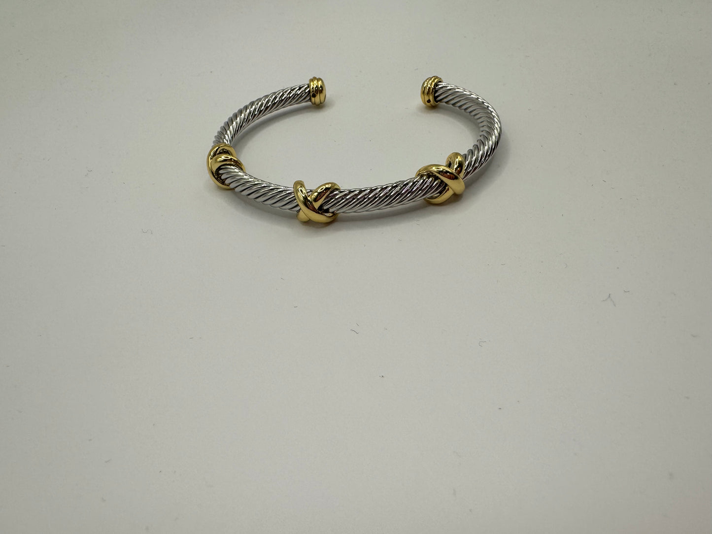 IP13 Silver and Gold Triple X Bracelet