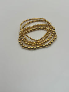Set of 4 Gold Bead Bracelets