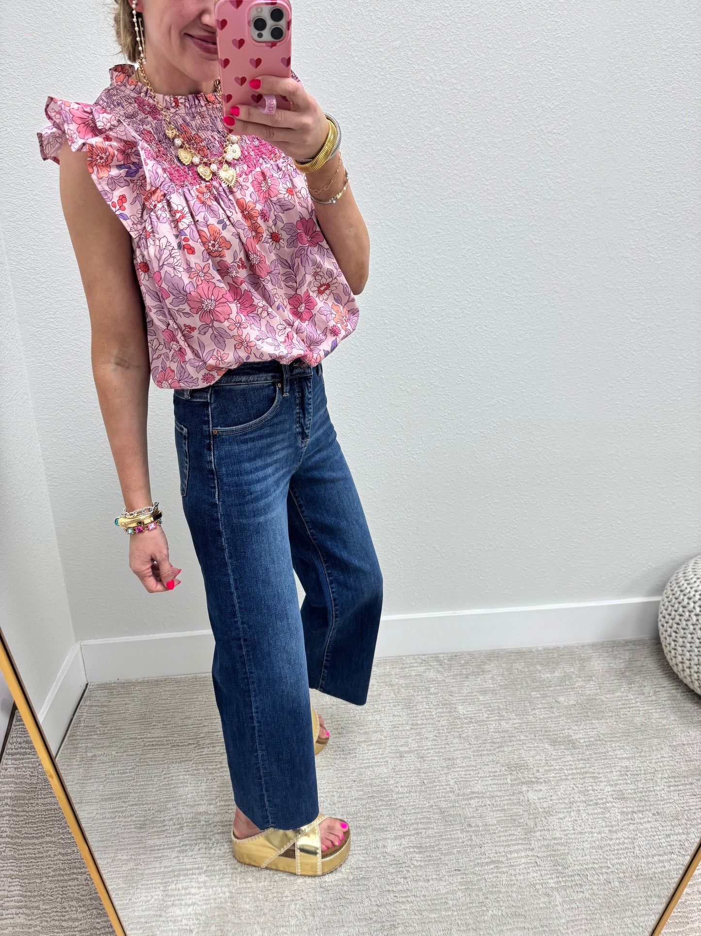 Risen Tummy Control Crop Wide Leg Jeans
