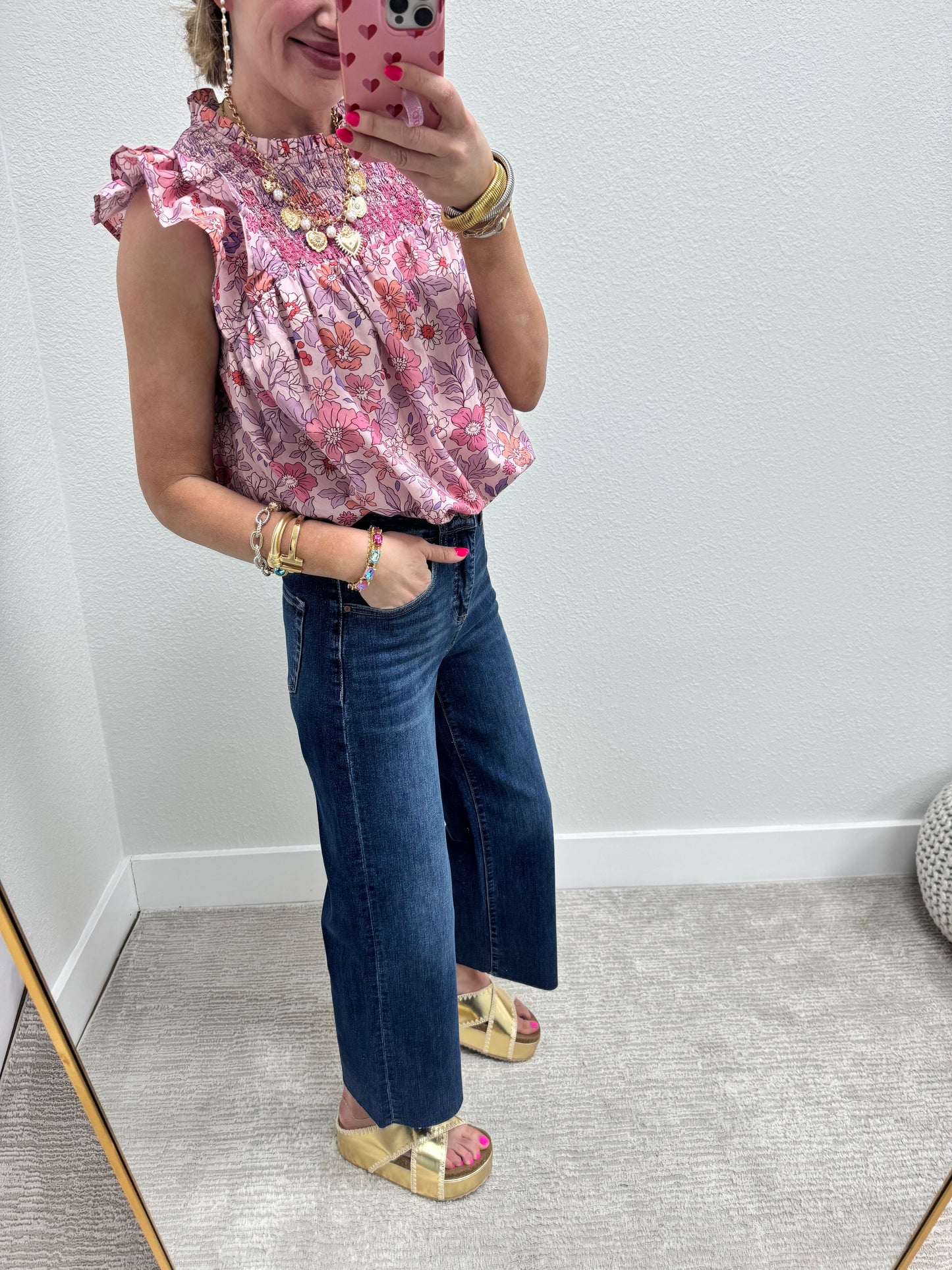 Risen Tummy Control Crop Wide Leg Jeans