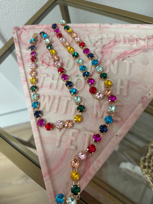 Multi Color Crystal 16/18” Necklace