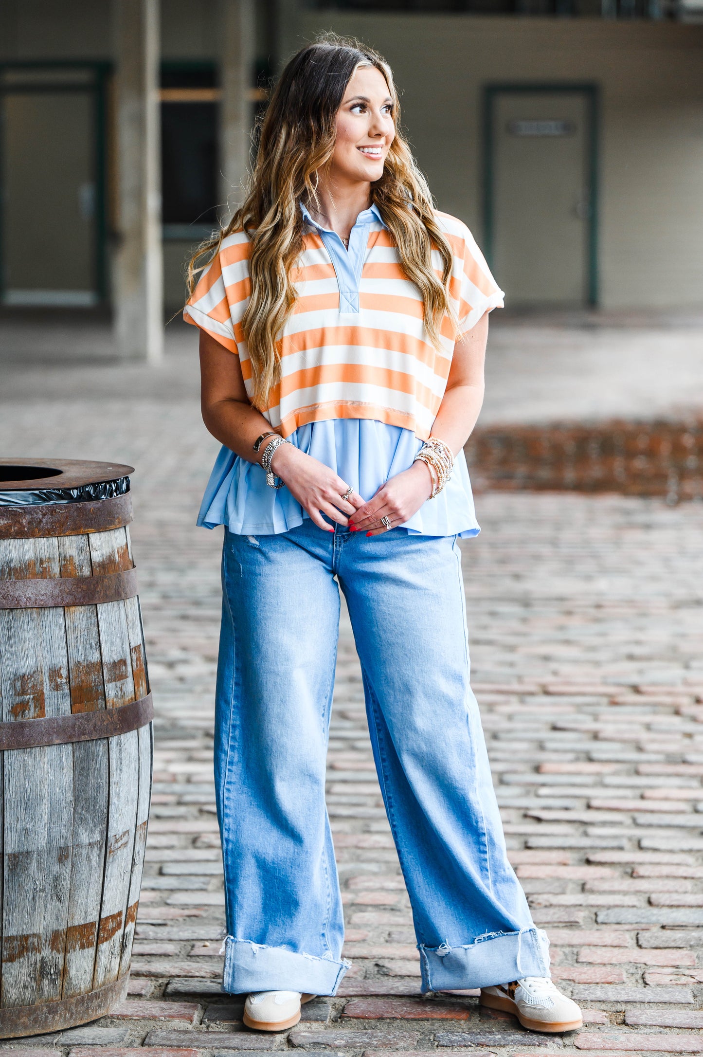 Heather Welper Collection- High Rise Extreme Wide Raw Hem Jean