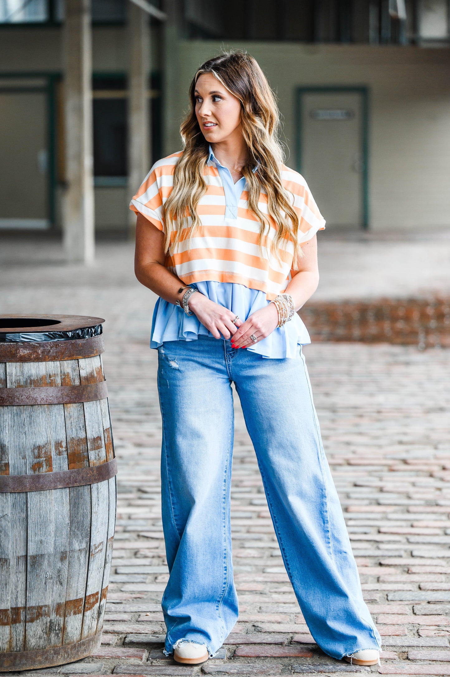 Heather Welper Collection- High Rise Extreme Wide Raw Hem Jean