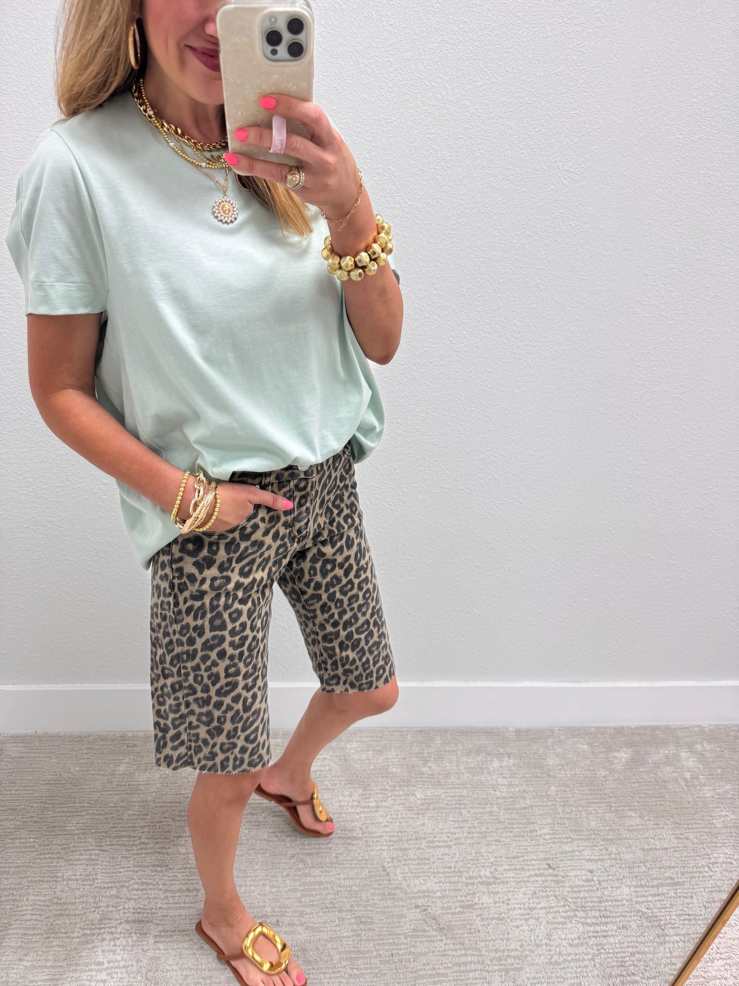 Mint Open Arm Round Neck Tee