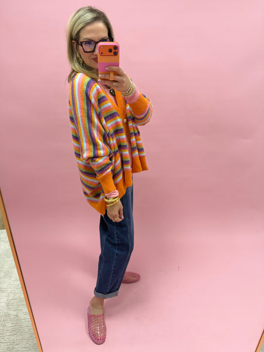 Rainbow Oversized Pullover Sweater Cardigan