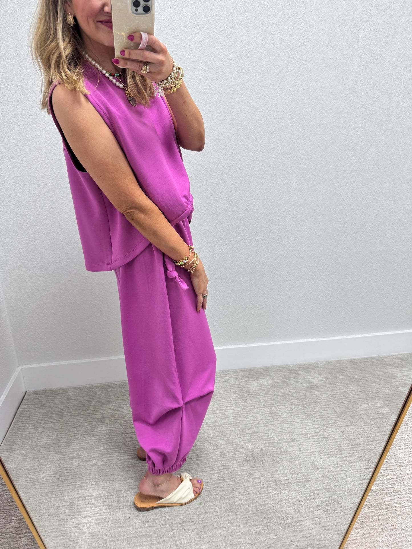 Scuba Orchid Cinch Tie Top and Pants Set