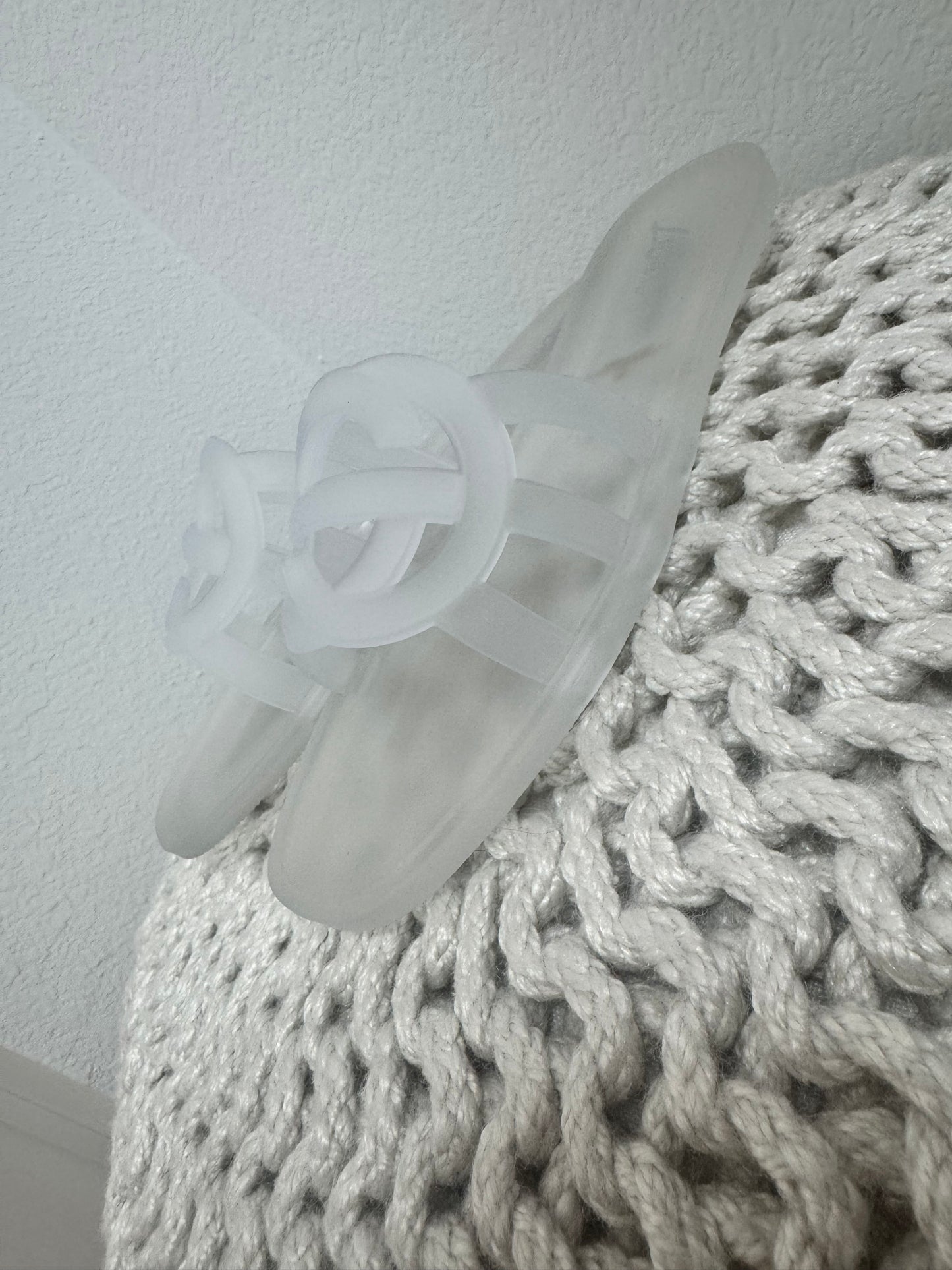 Clear Solid Interlocking Rubber Sandal