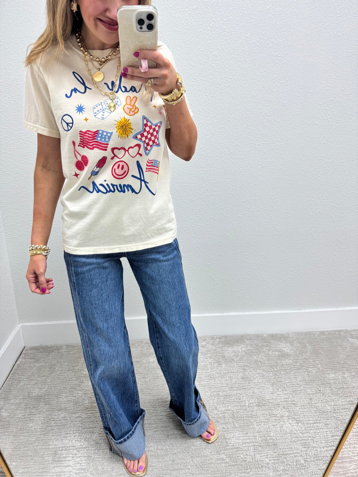 Cream Comfort Colors Made In America Tee FS