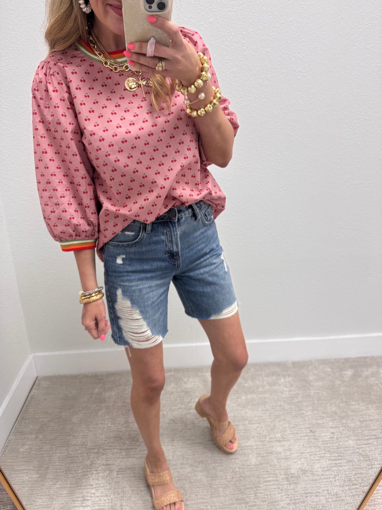 Dusty Pink Cherry Top