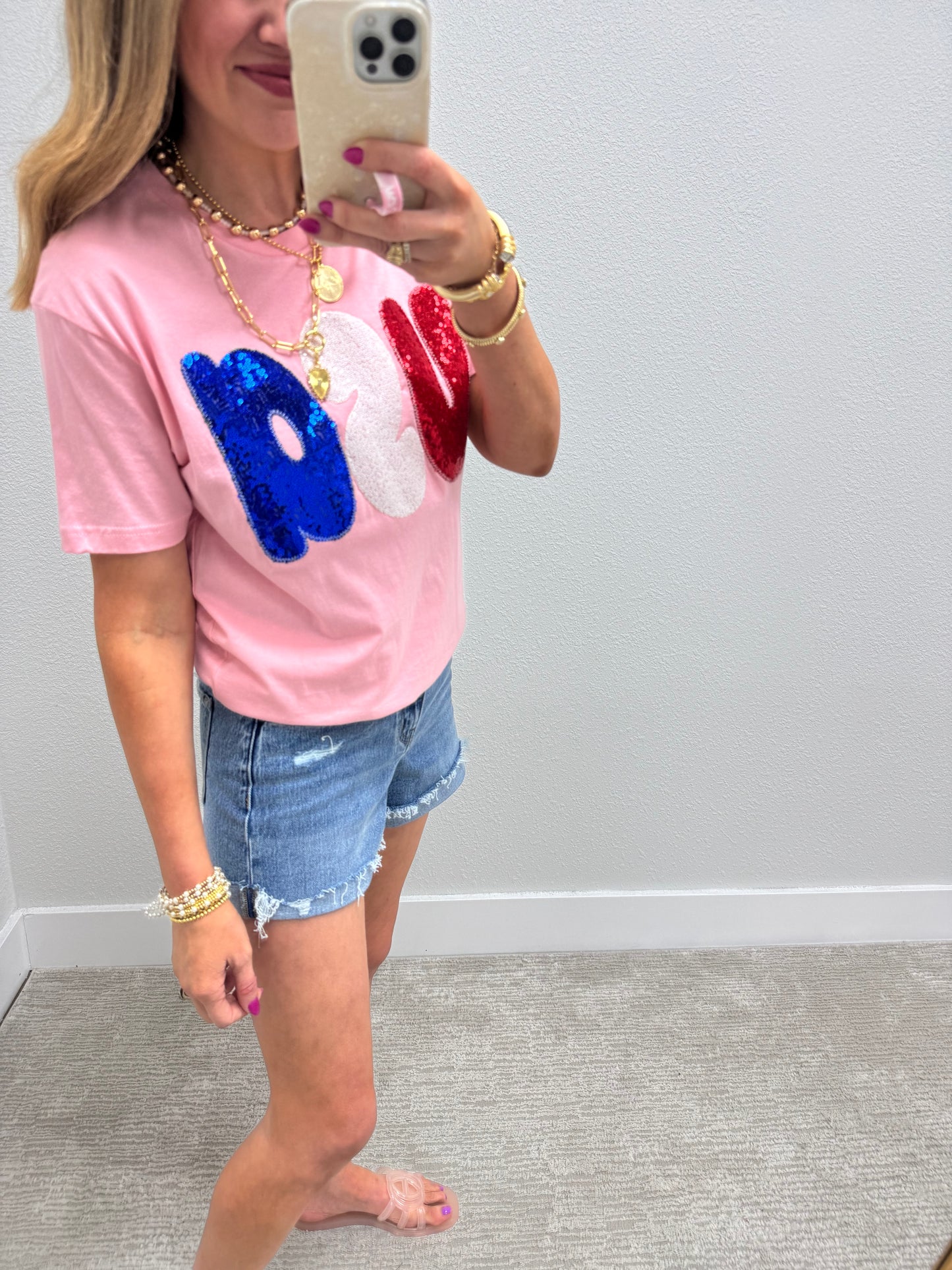 Vervet High Rise Medium Washed Cuffed Denim Shorts FS