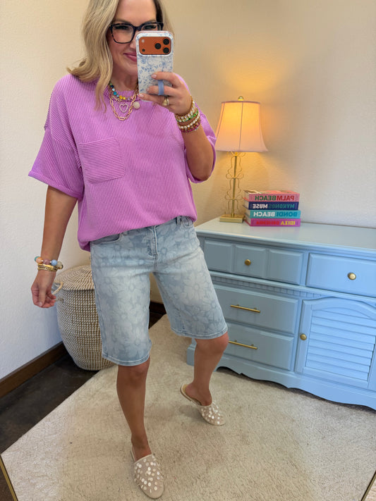 Risen Floral Print Slouch Bermuda Shorts