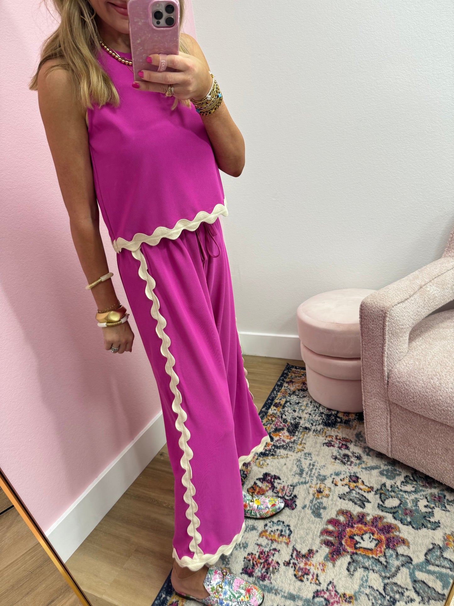 Hot Pink Ric Rac Pant Set