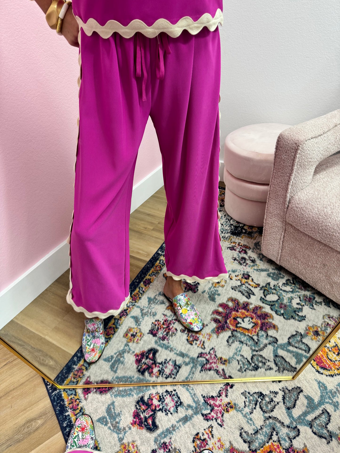 Hot Pink Ric Rac Pant Set
