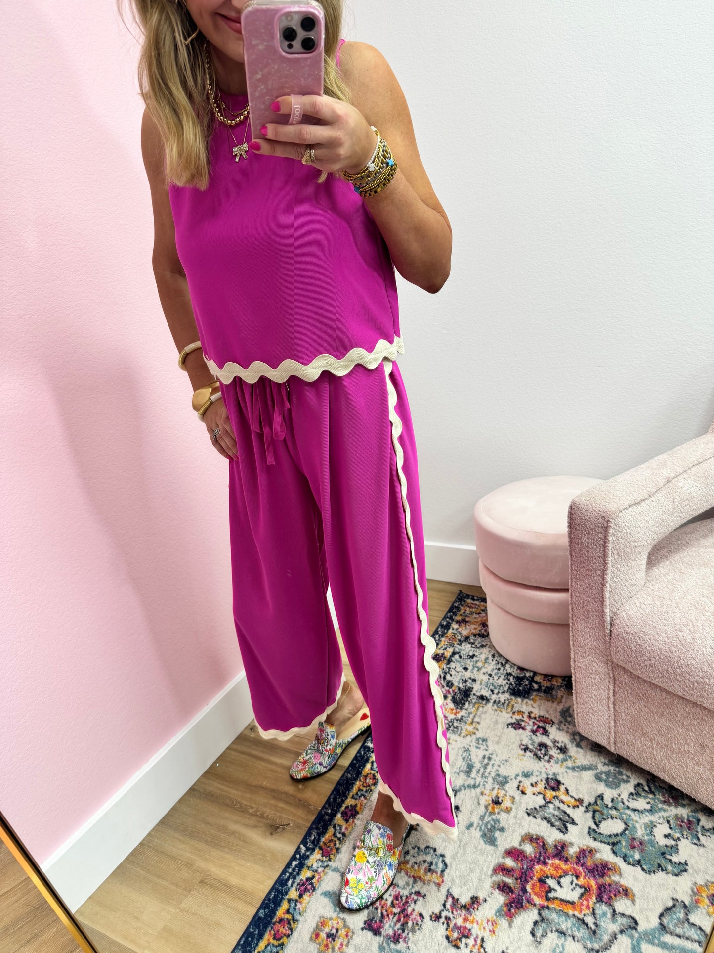 Hot Pink Ric Rac Pant Set