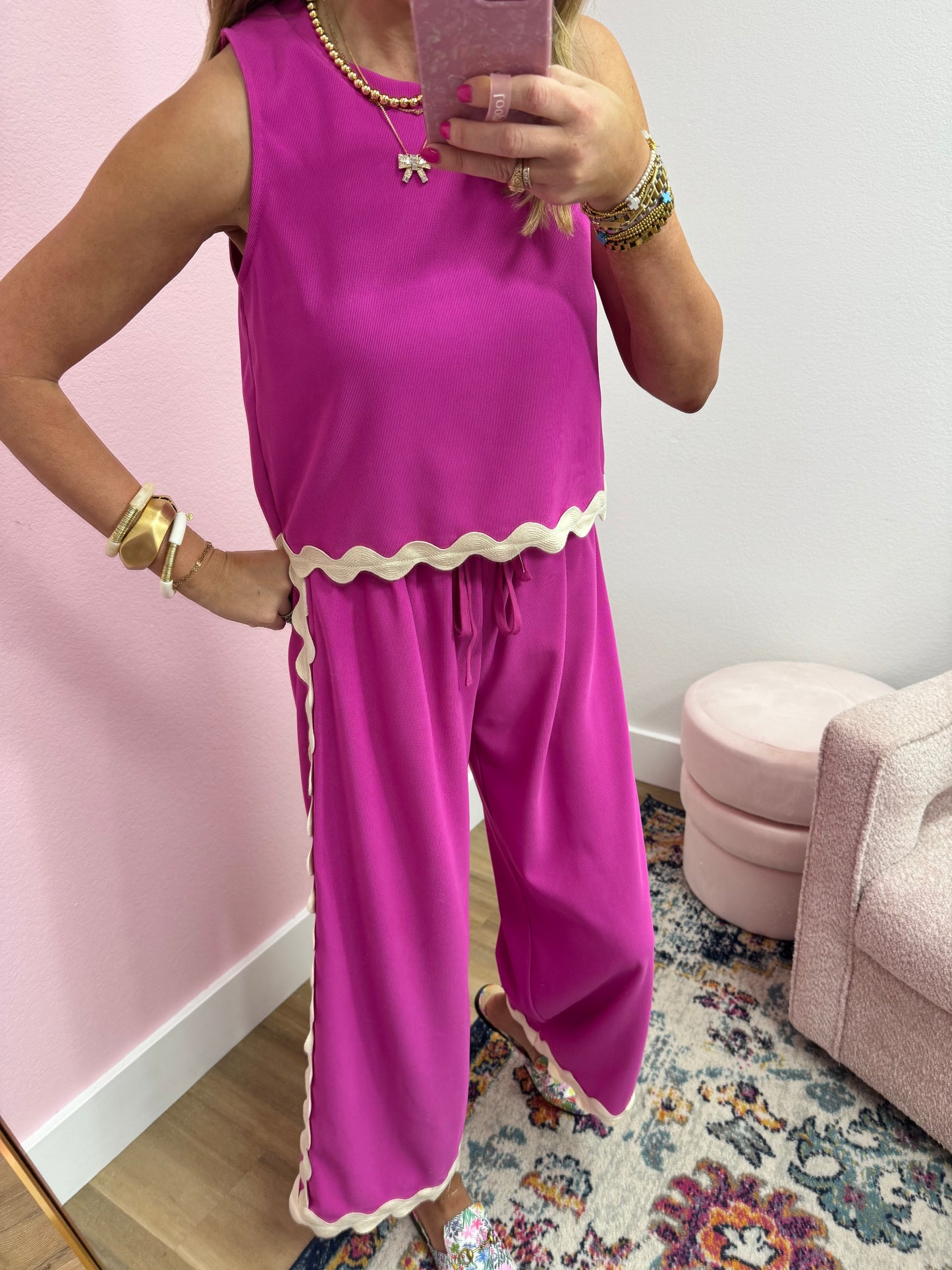 Hot Pink Ric Rac Pant Set