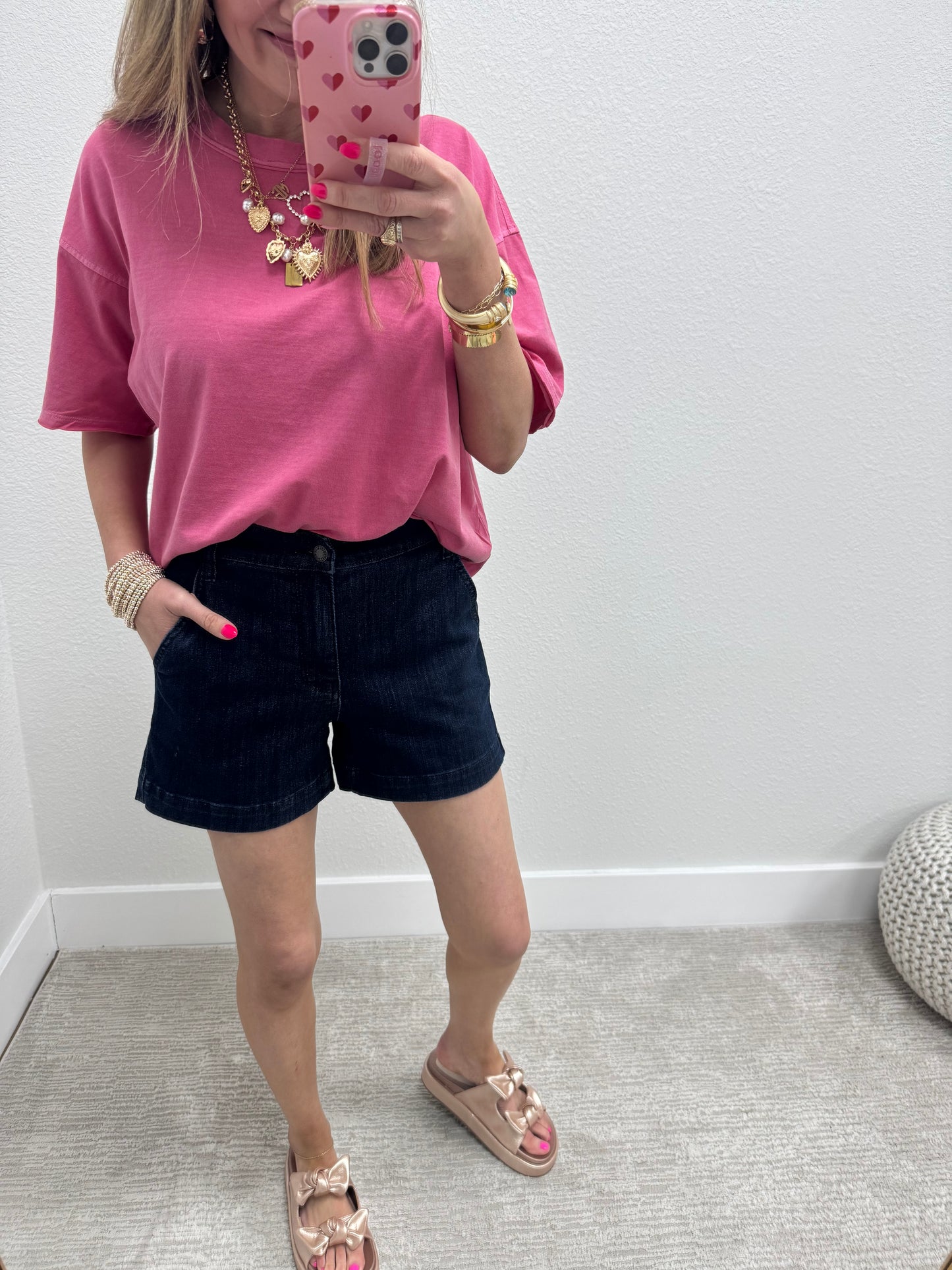 Judy Blue Dark Denim Trouser Shorts
