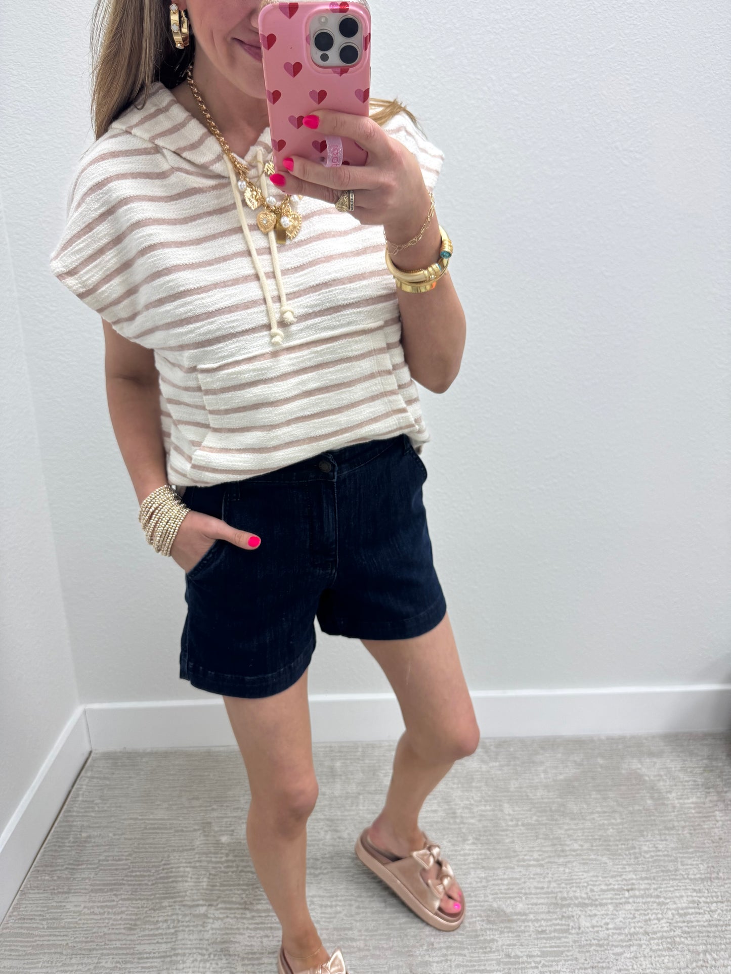Judy Blue Dark Denim Trouser Shorts