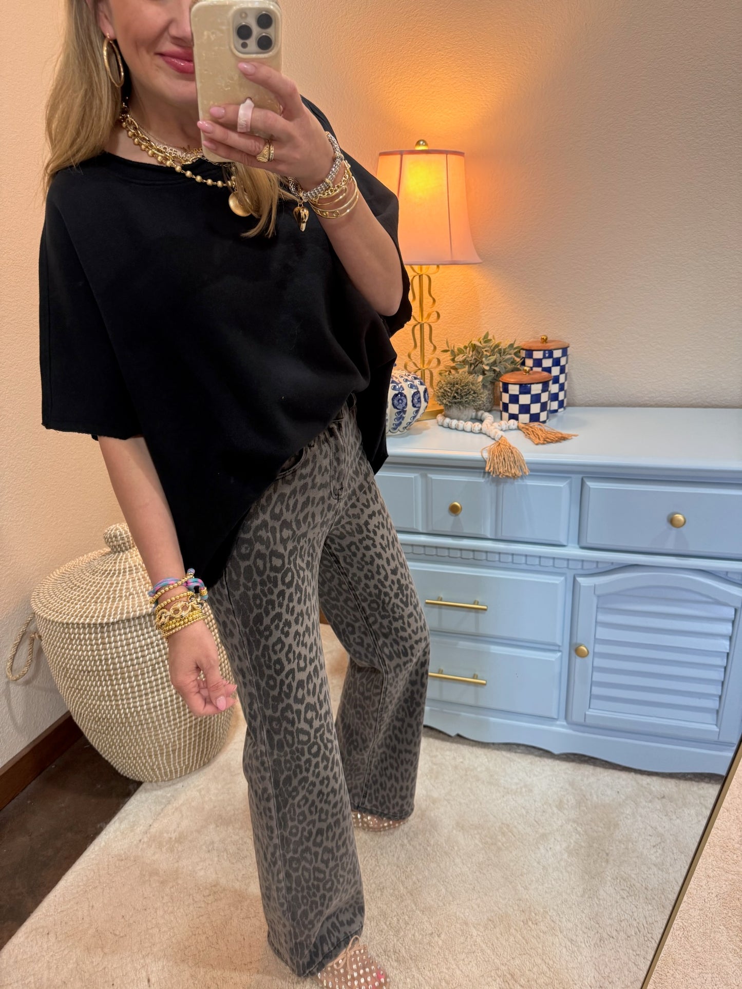 Black Malibu Vintage Dolman Top