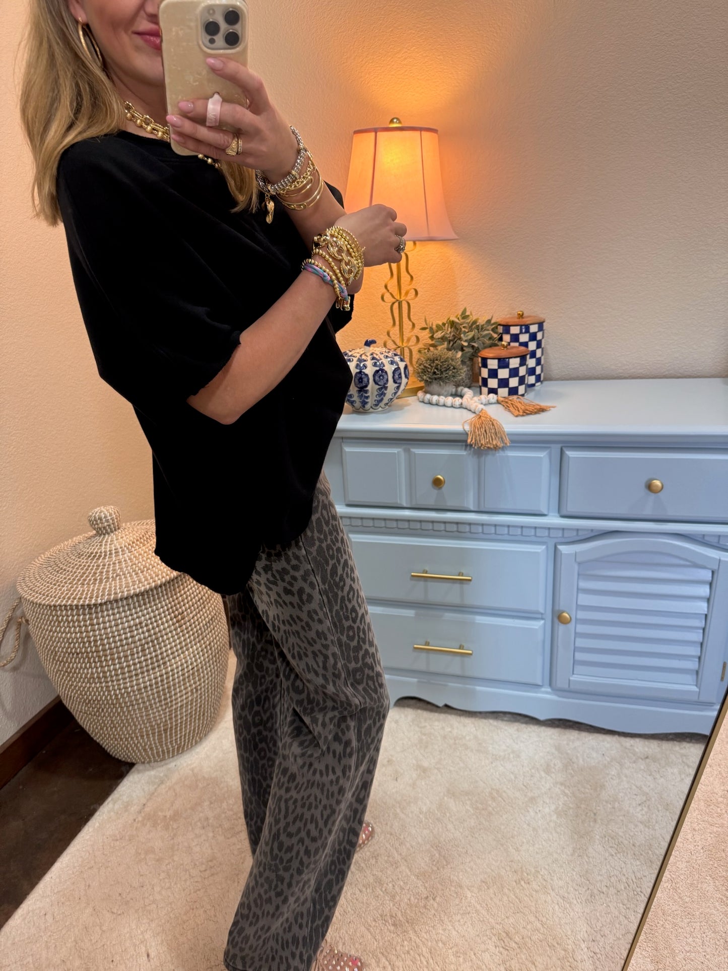Black Malibu Vintage Dolman Top