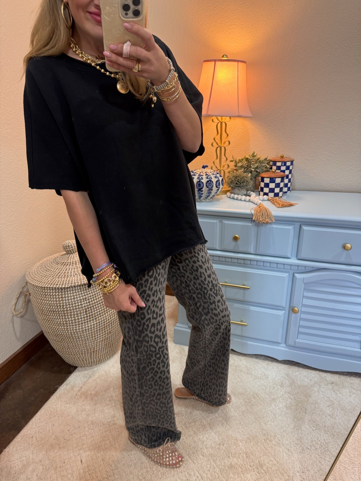 Black Malibu Vintage Dolman Top