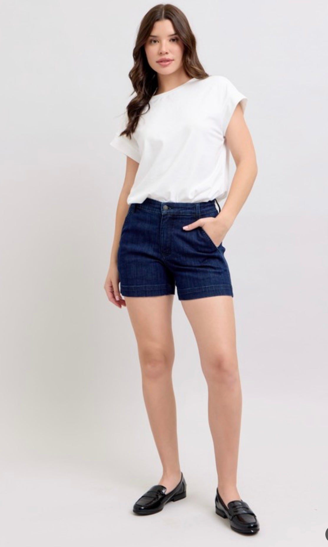 Judy Blue Dark Denim Trouser Shorts