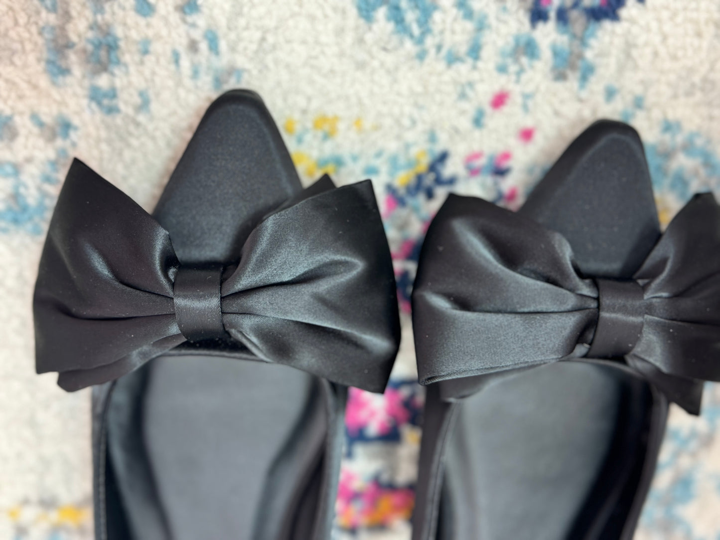 S4 Black Bow Sling Back Mules