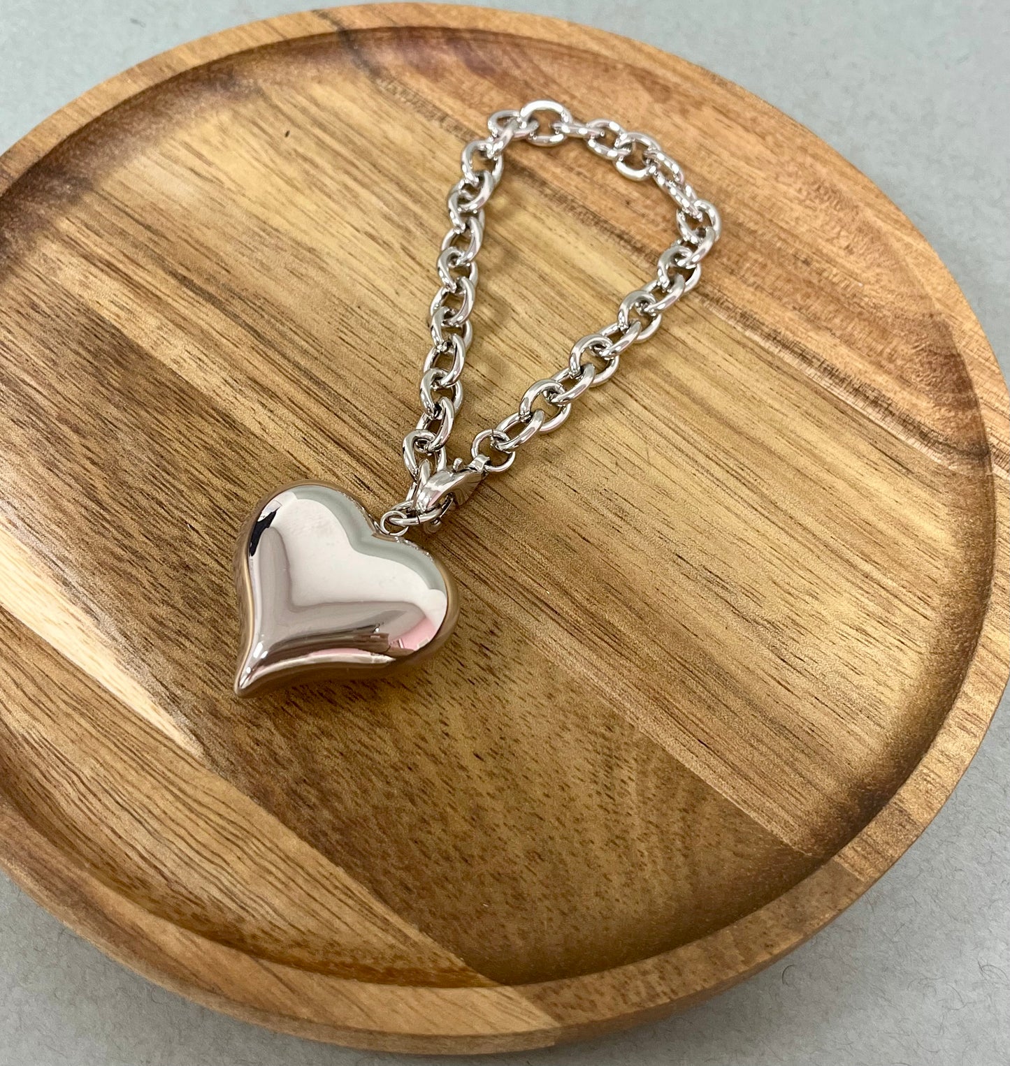 Single Heart Drop Down Bracelet (Silver and Gold)