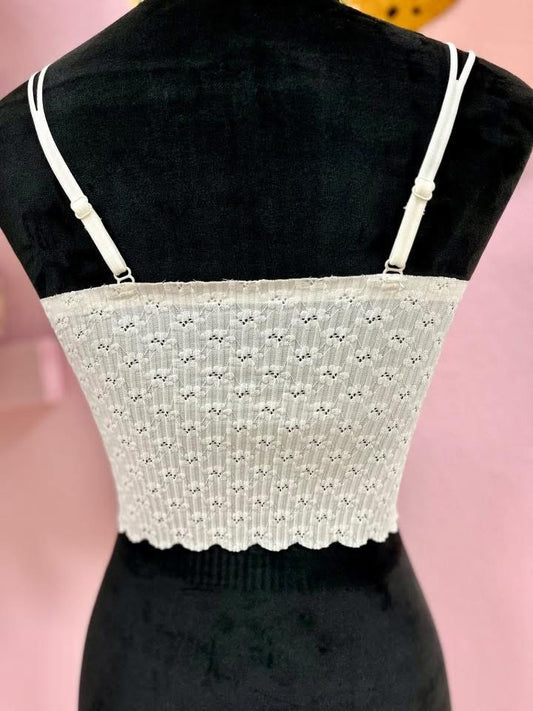 Cream Seamless Lace Bralette