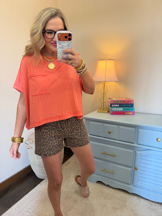 Coral Dolman Sleeve Textured Knit Casual Top