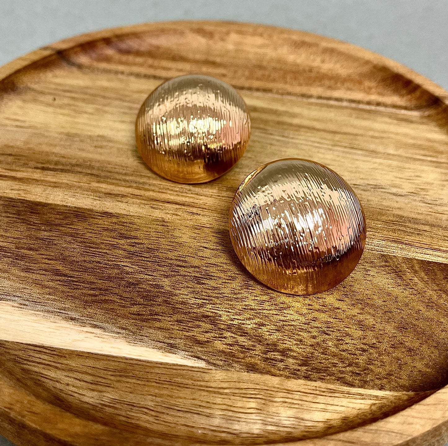 Round Puff Studded Earrings (Silver and Gold)