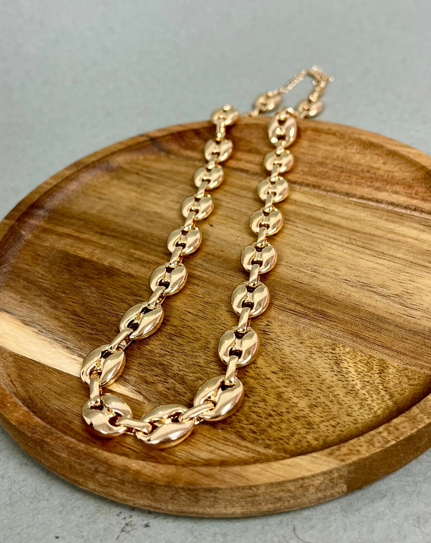 Gold Rollo Chain Necklace