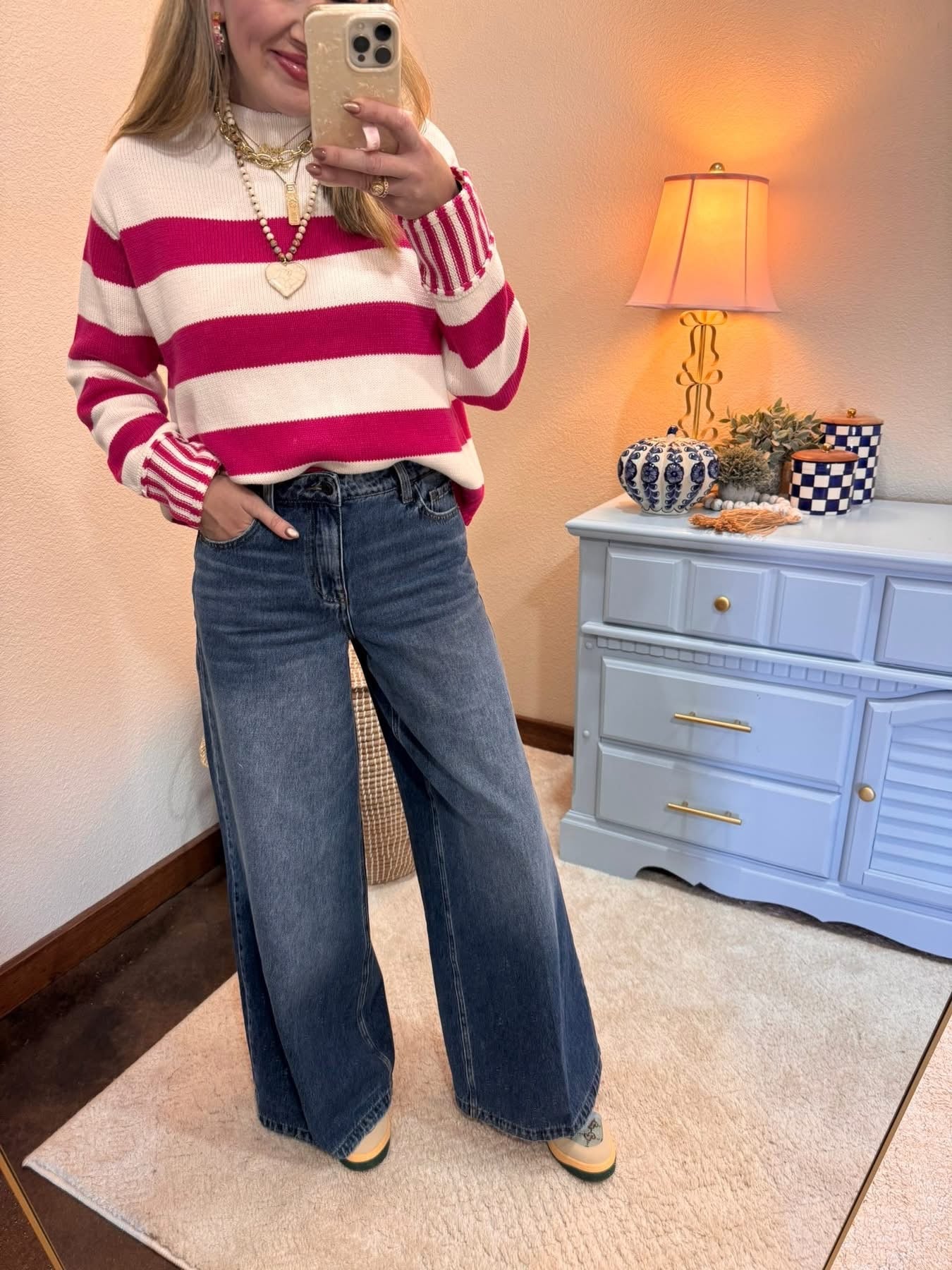 Pink Striped Sweater