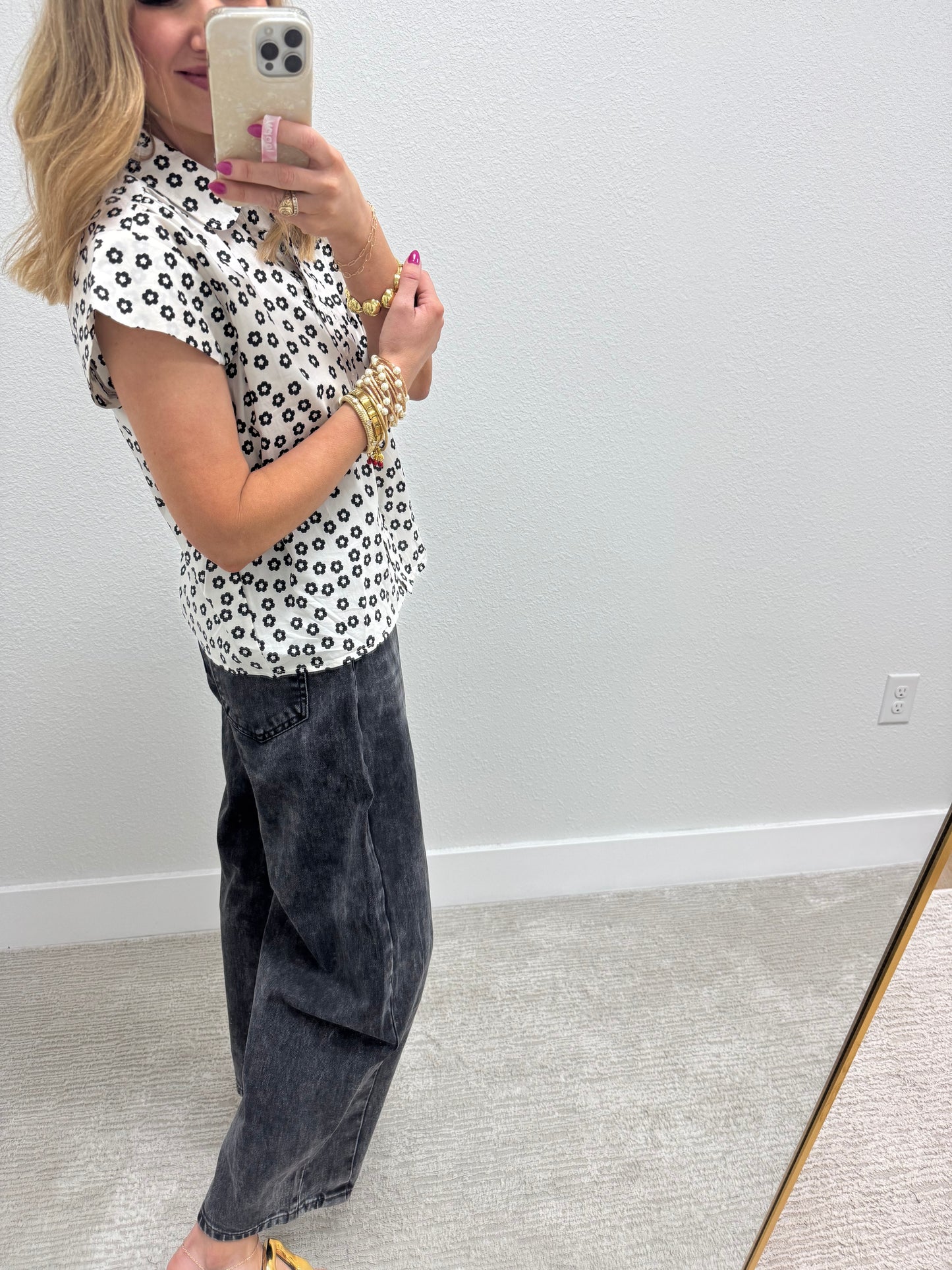 Katia Barrel Leg Black Jeans
