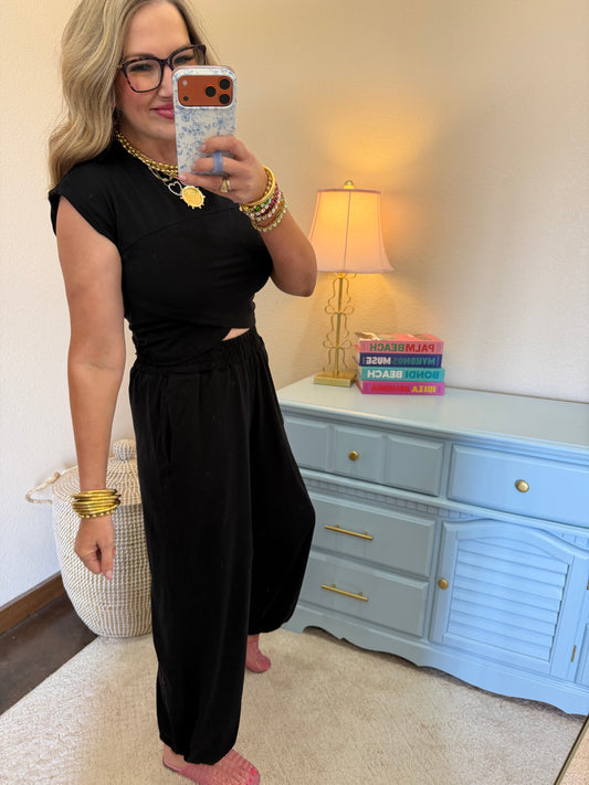 Black Two Piece Pant Set