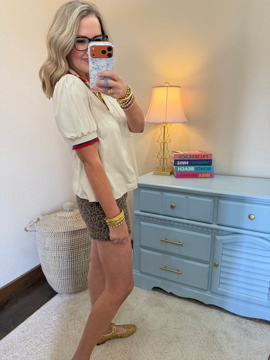 Scuba Red & Blue Trim Short Sleeve
