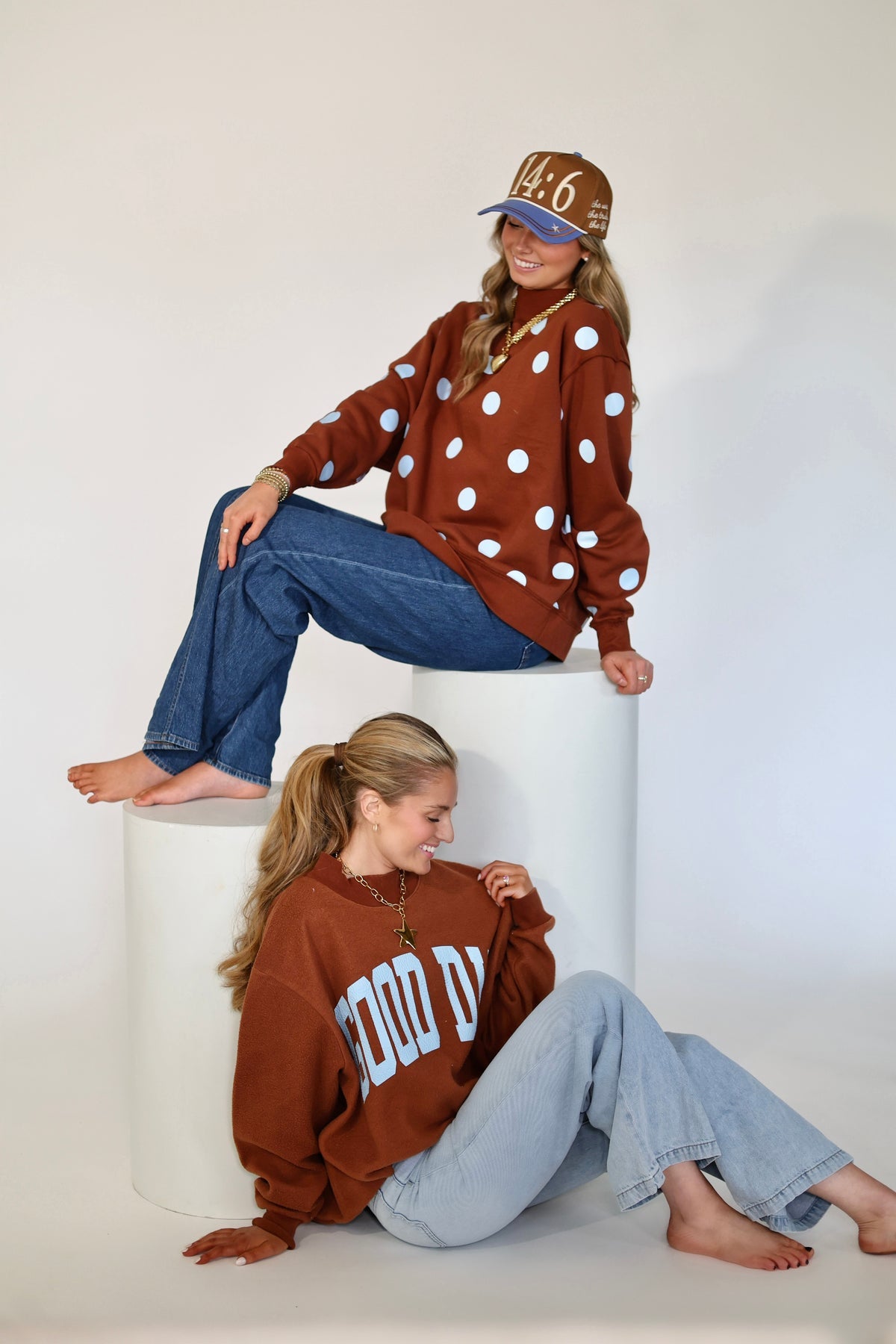 Good Day Brown Reversable Mock Sweatshirt