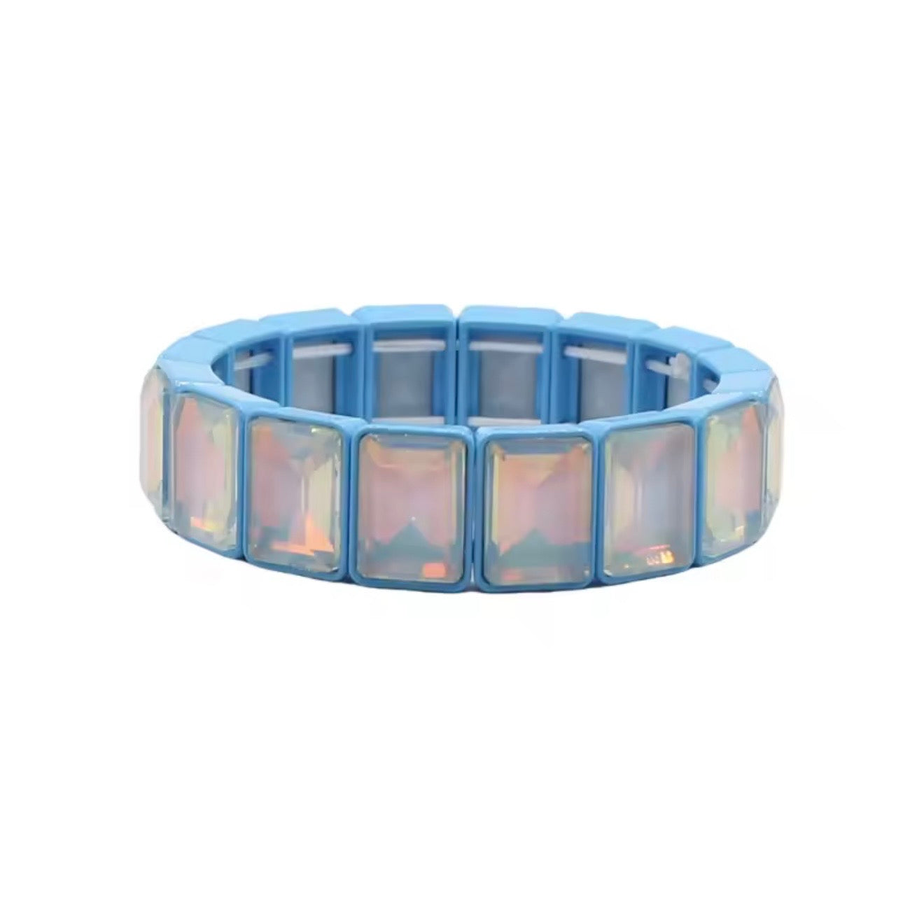 Rectangle Stretchy Colored Crystal Bracelet (lots of colors!)
