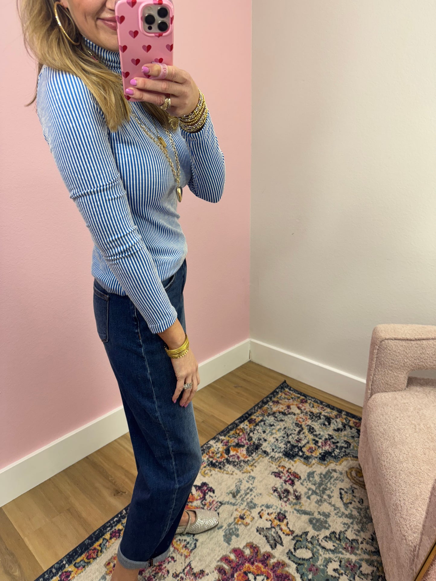 Risen Dark Wash Crop Mild Barrel Jeans FS