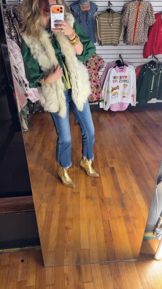 Cream Fox and Coney Fur Gilet Vest