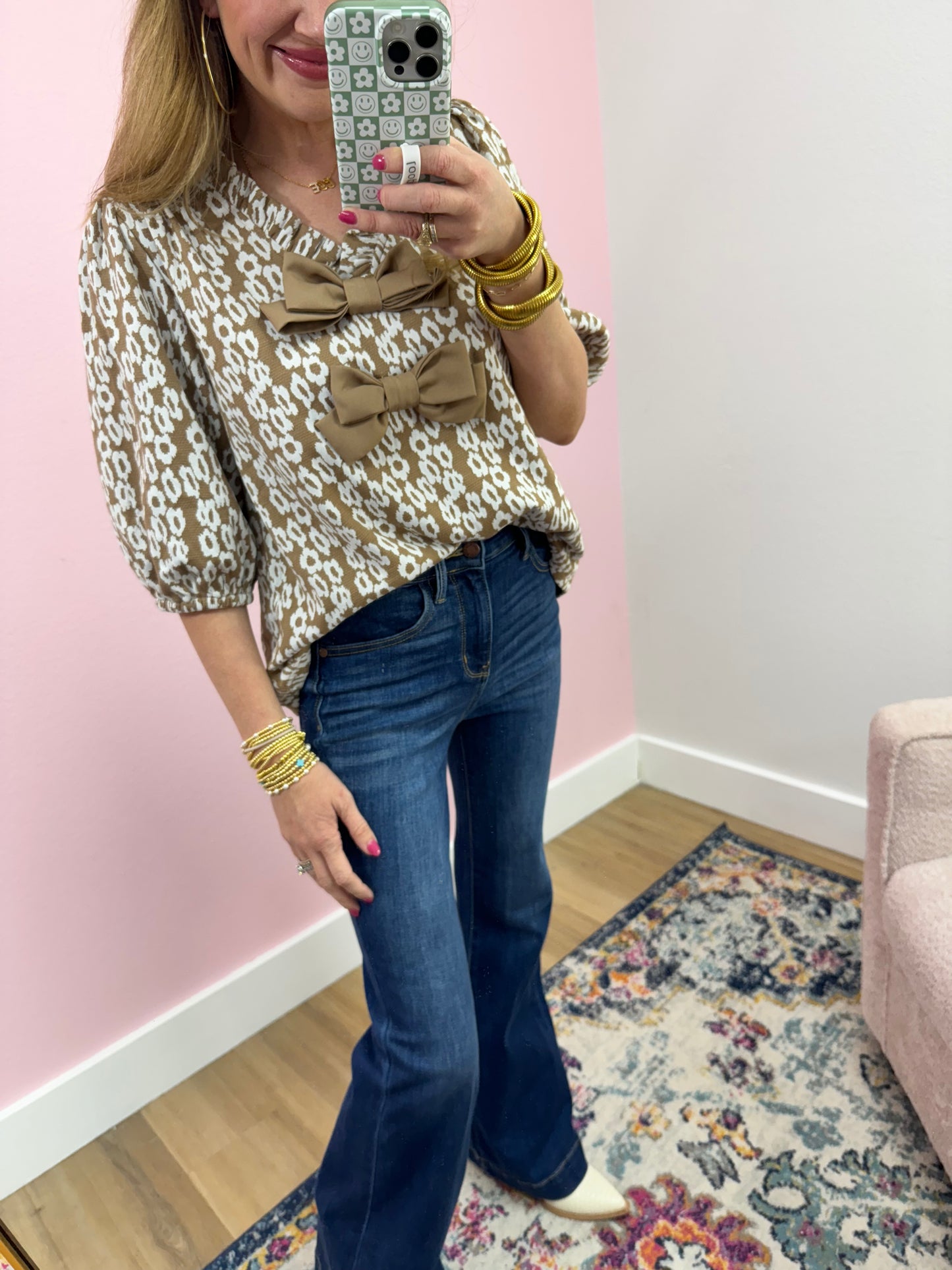 Leopard Print Bow Detail Top