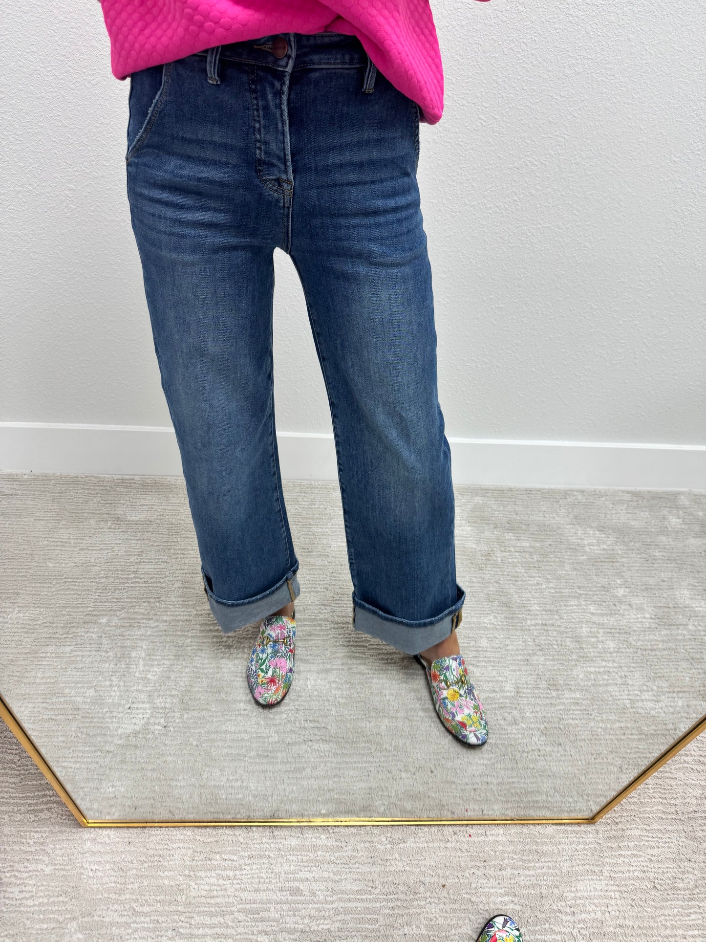 Risen Tummy Control Ankle Cuff Jeans