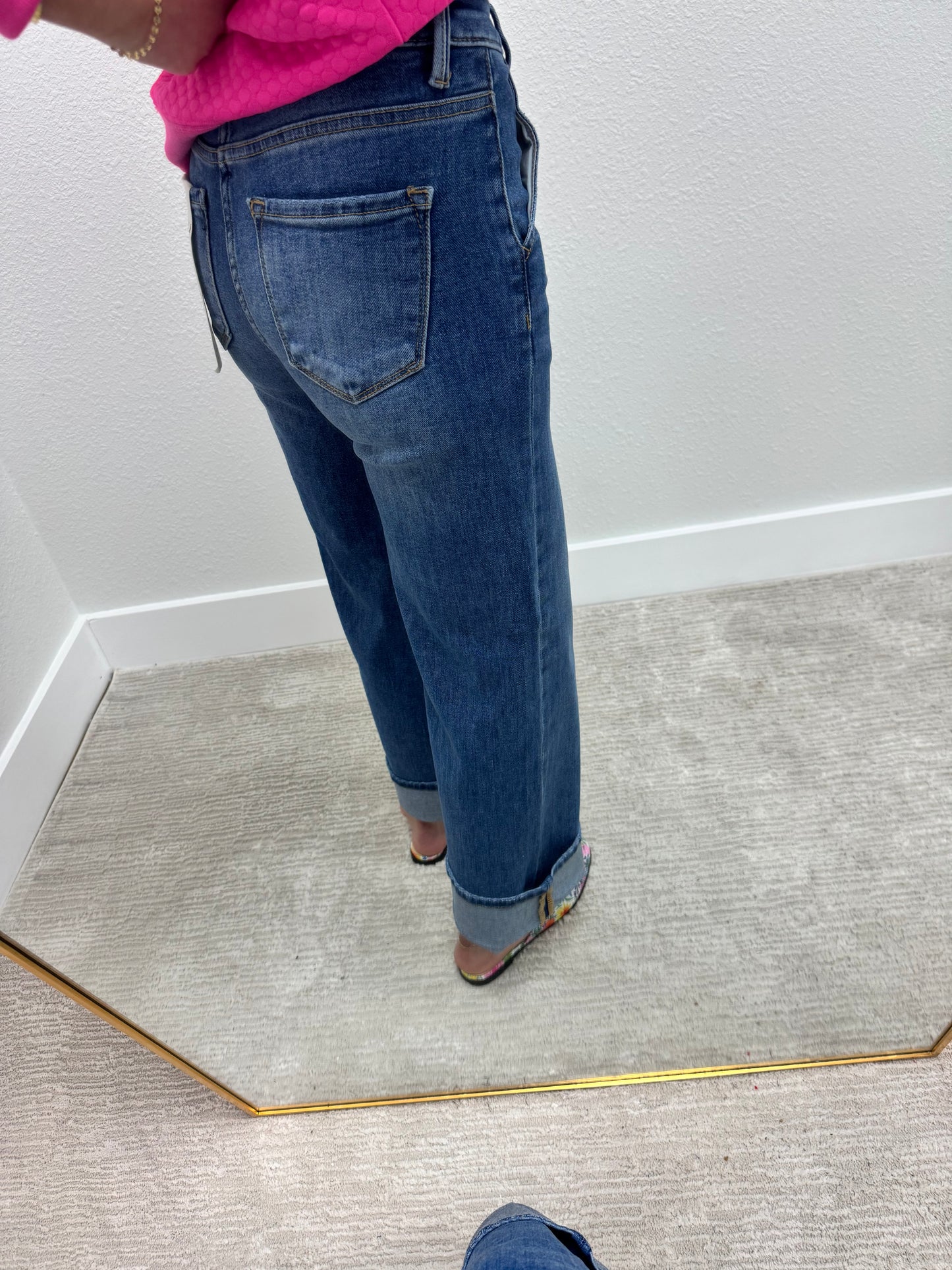 Risen Tummy Control Ankle Cuff Jeans